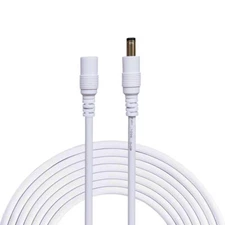 DC Power Extension Cable 5.5mm x 2.1mm Male to Female 9.8ft for CCTV White