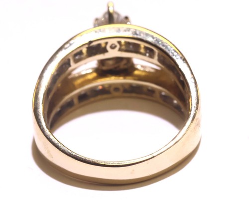 Anillo de compromiso oro amarillo 14k 2,64ct diamantes marquesa 10,6g talla 9,75 - Imagen 8 de 19