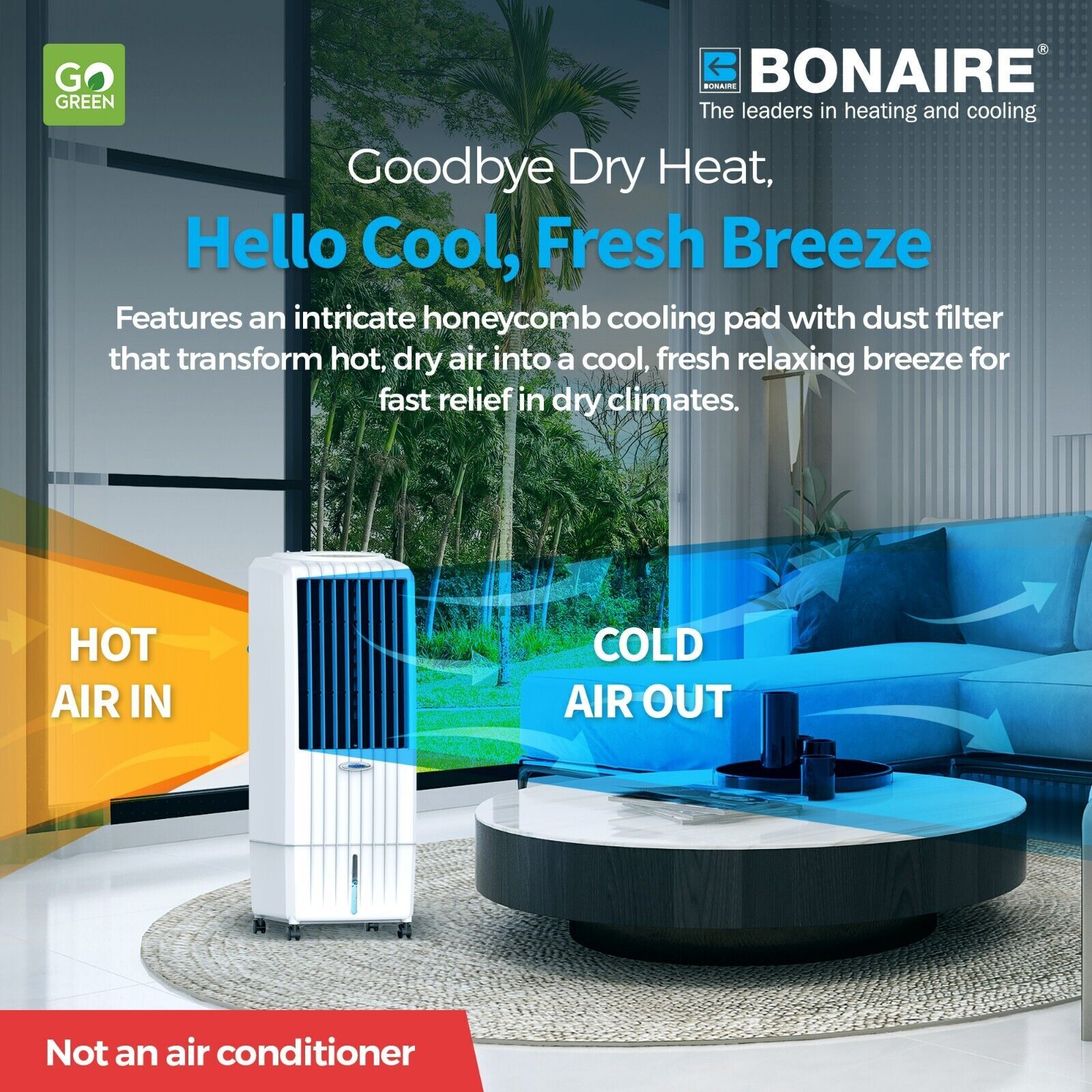 Bonaire Diet 12i White Portable Evaporative Air Cooler Portable Fan