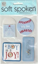Rare! MAMBI Soft Spoken 3D stickers DELICATE BABY BOY 90506 Fast FREE Shipping!