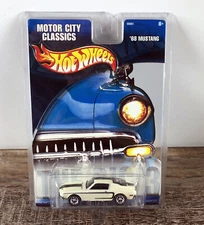 Hot Wheels Motor City Classics '68 Mustang - Diecast Car White 1:64
