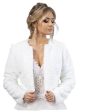 Brautjacke Jacke Bolero Hochzeit Braut Hochzeitsjacke Bolerojacke Fell CH-52
