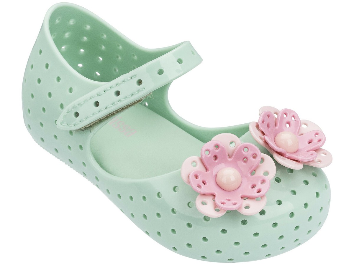 Genuine NEW Mini Melissa FURADINHA XII in Green/Pink toddler size 5-12