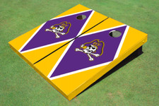 East Carolina University Purple and Yellow Matching Diamond Cornhole Boards