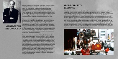 Shortcircuit 2 Original Soundtrack Charles Fox Score + Songs | eBay