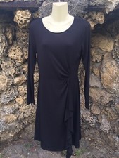Covington Women's  Ruffle Dressy Long sleeve Black Dress size Small  NEW