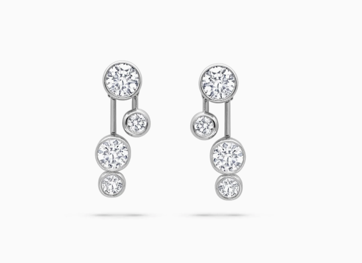 Glittering Brilliant Cut Moissanites With 950 Platinum Drops Stud Women Earrings