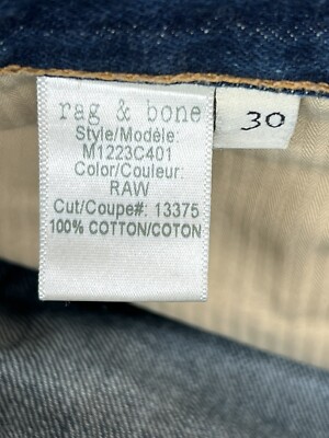 Rag & Bone Standard Issue Slim Fit Leg Blue Mens Jeans M1223C401