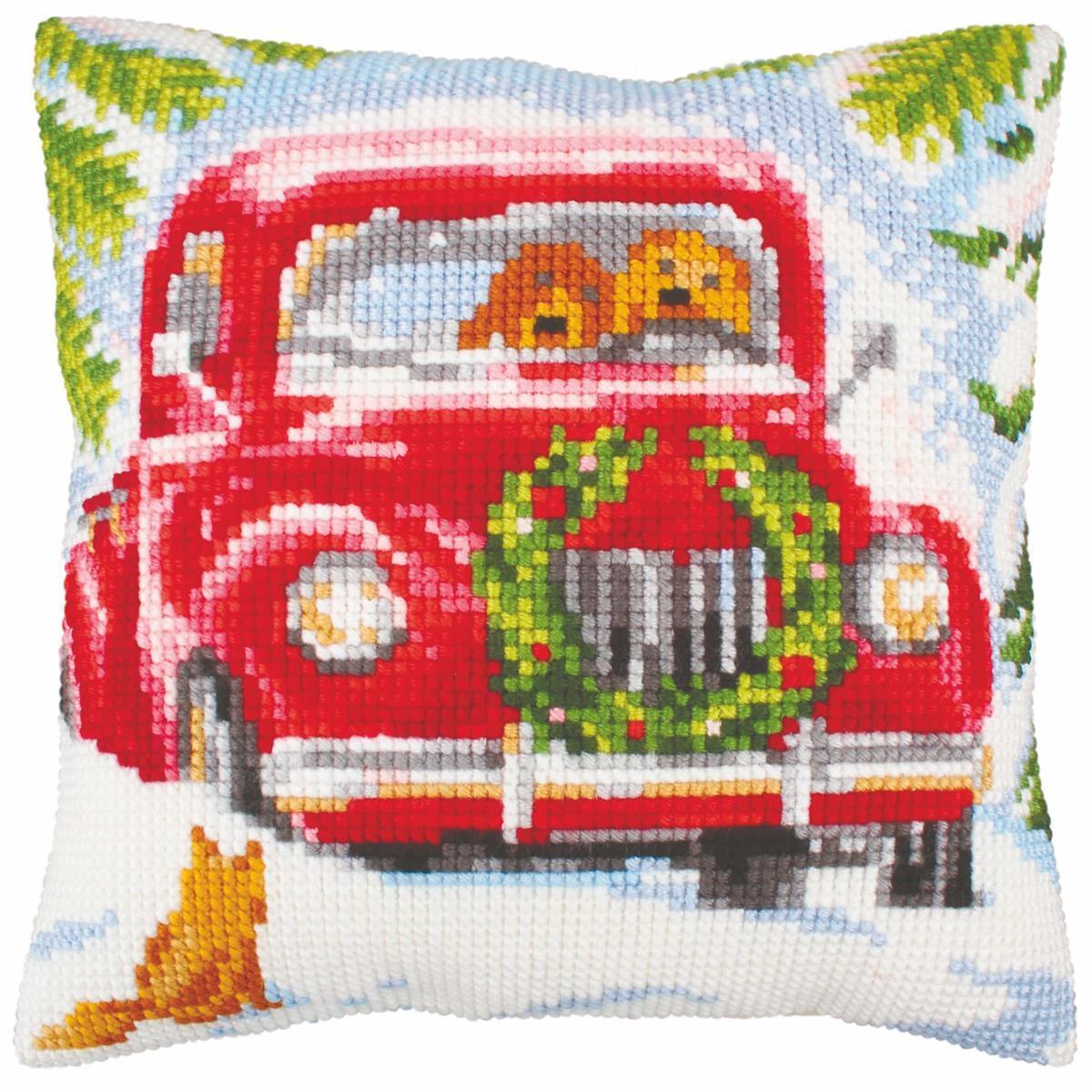 CdA stamped cross stitch kit cushion ""Into the woods"" 5243, 40x40cm, DIY
