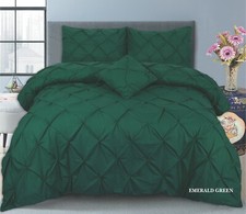 PINTUCK DUVET SET POLY COTTON QUILT COVER GUARANTEED 68-PICK 200+ TC ALL SIZES