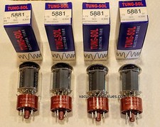 Tung-Sol Factory Platinum Matched QUAD NEW NIB 5881 6l6 type tubes FOUR