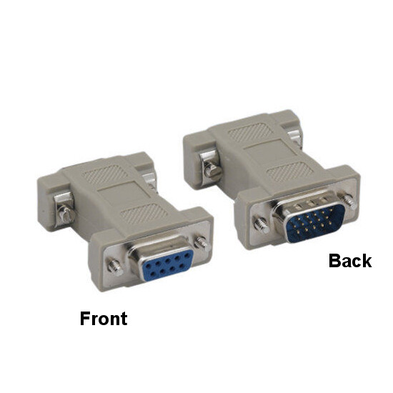 Kentek DB9 9 Pin Female to HD15 15 Pin Male Adapter CGA VGA Video