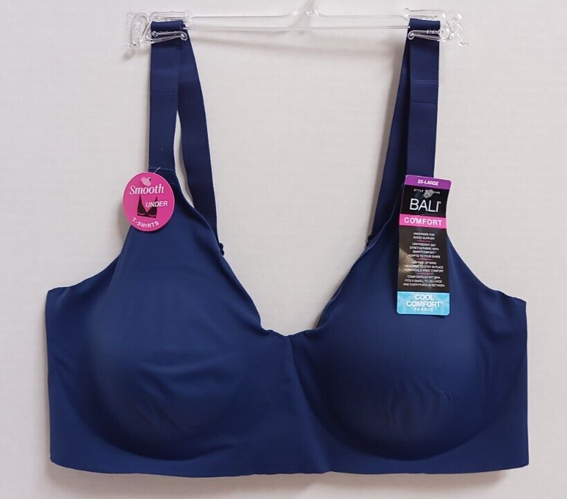 NWT Bali Comfort Revolution Easylite Underwire Bra DF3498 Navy Size 2XL