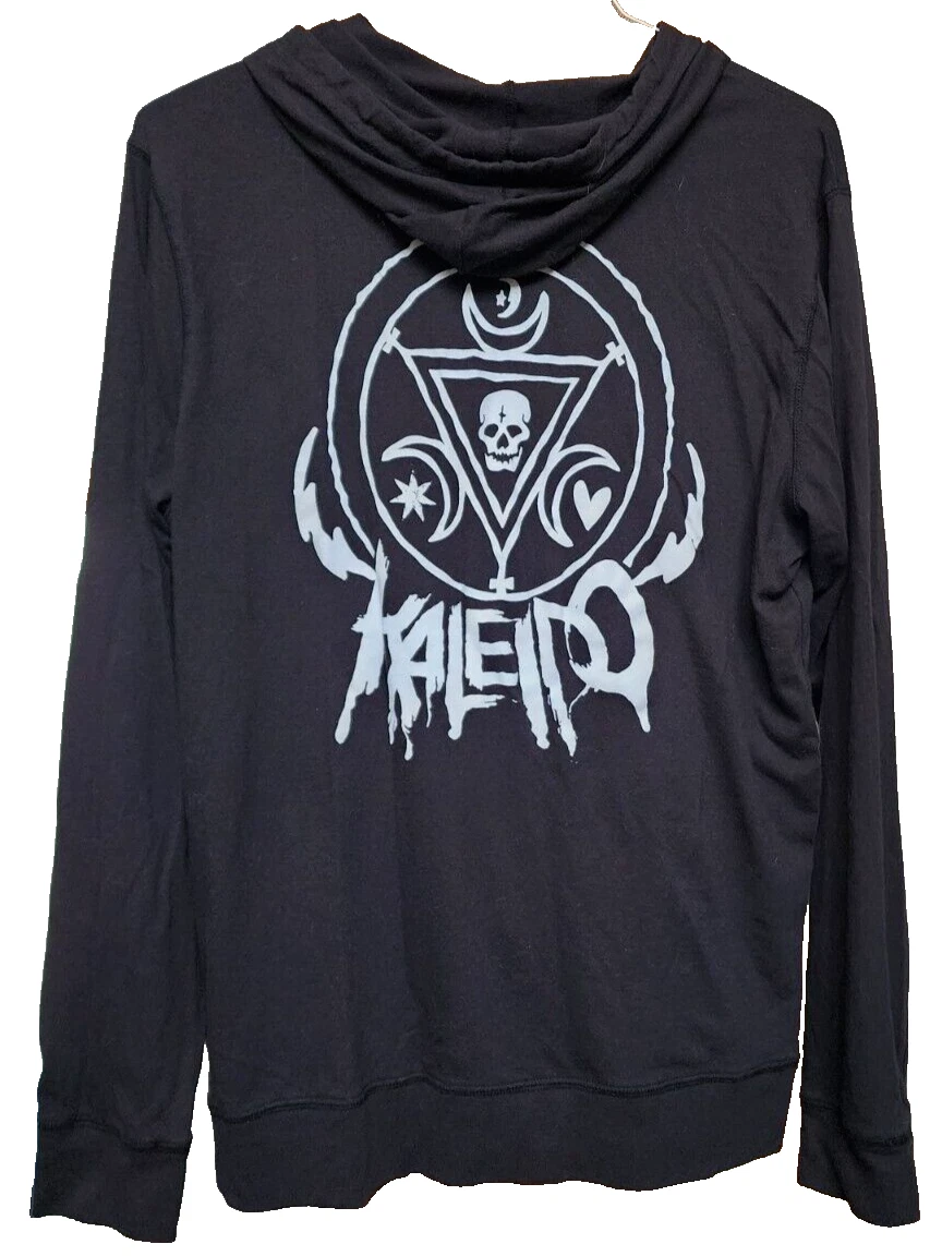 Kaleido Band Black Hoodie Rock Punk Metal Goth Horror XL Full Zip