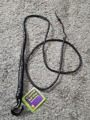 Rubies 6' Leather  Bull Whip New with Tag  Costume Accessory Halloween Dress Up