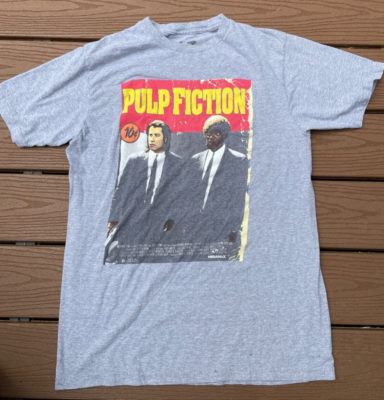 Pulp Fiction T Shirt Movie Miramax Grey SS Jackson Travolta