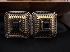 Vintage Paquette Mixed Metal 2 Piece Interlocking Belt Buckle Rhinestone
