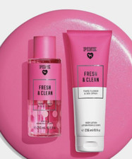 Victoria's Secret PINK Fresh  Clean Body Mist  Body Lotion Set