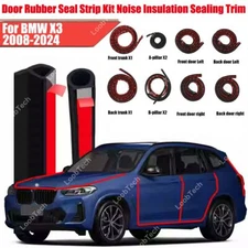 For BMW X3 2008-2024 Door Rubber Seal Strip Kit Noise Insulation Sealing Trim