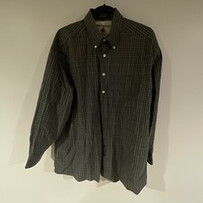 Tommy Hilfiger L/S Plaid Brown Gray Button Up Shirt Mens 16 1/2 33 Hong Kong