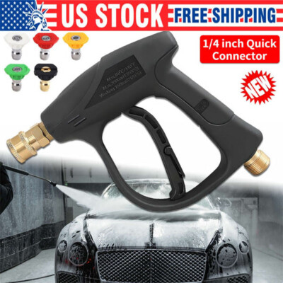 #ad #ad 1 4quot; High Pressure Washer Gun 4000 PSI Car Wash Foam Spray Short Wand w 5 Nozzle $28.48