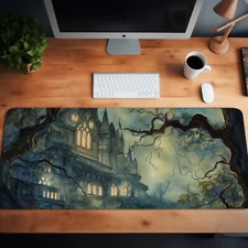 Mystical Gothic Mansion XL Mouse Pad Desk Mat – 3 Size Options
