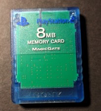 Sony PlayStation 2 Memory Card Clear Blue Official MagicGate 8MB SCPH-10020