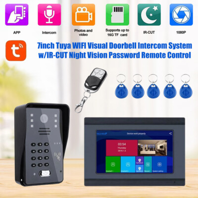 7 Inch Video Door Phone Intercom Doorbell With RFID Password IR-CUT Camera
