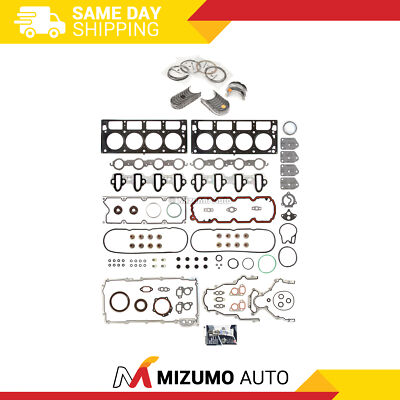 Full Gasket Set Bearings Rings Fit 02-04 Chevy GM 4.8 5.3 LS1 V8 OHV VIN P T V