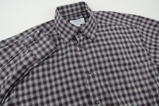 ETON Mens 15 3/4 Classic Fit Burgundy Checks Button Front Dress Shirt Size 40
