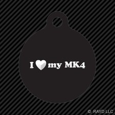 I Love my MK4 Keychain Round with Tab dog engraved many colors MK3 MK5 Turntable
