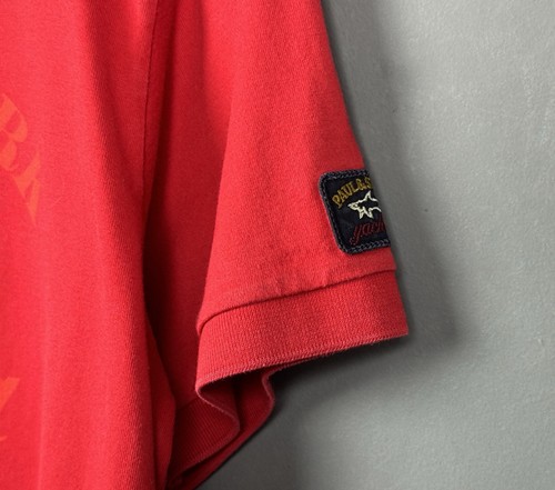 PAUL&SHARK YACHTING rotes kurzärmliges T-Shirt mit großem Logo aus Baumwolle Größe L - Bild 6 von 13