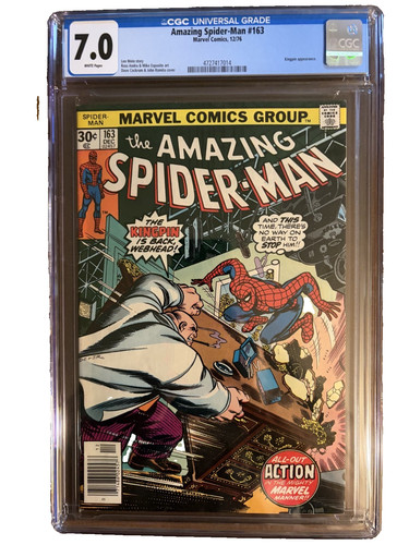 The Amazing Spider-Man #163 (app/Kingpin), 12/76, Marvel, CGC Grade 7.0/FN/VF
