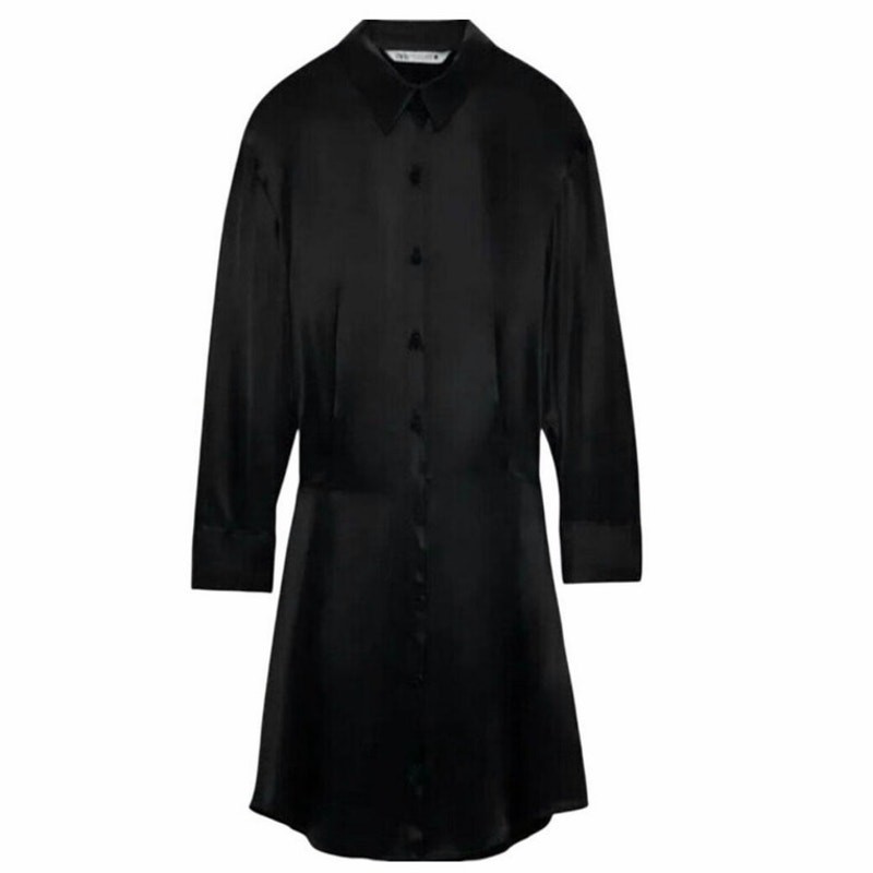 Zara Satin Button Down Dress NWT size M  thumbnail 3