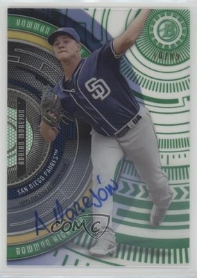 2017 Bowman High Tek Green Rainbow Auto 10/99 Adrian Morejon #BHT-AM Auto a2v
