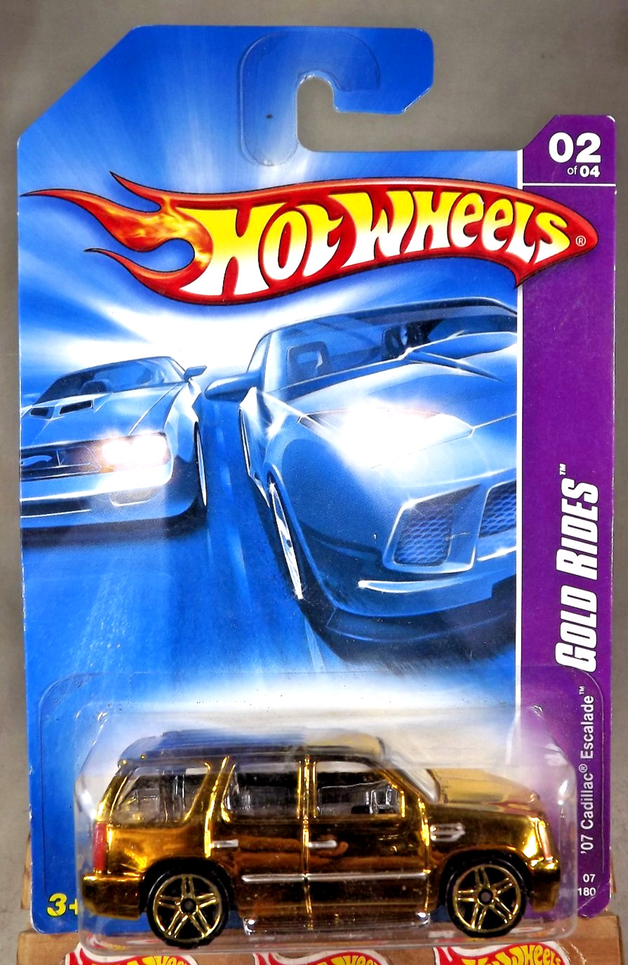 2007 Hot Wheels #54 Gold Rides 2/4 '07 CADILLAC ESCALADE Gold w/Gold PR5 Spokes