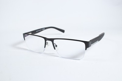 Armani Exchange AX 1018 Unisex Schwarz 6063 Halbrand Metall Brille Eyeglass...