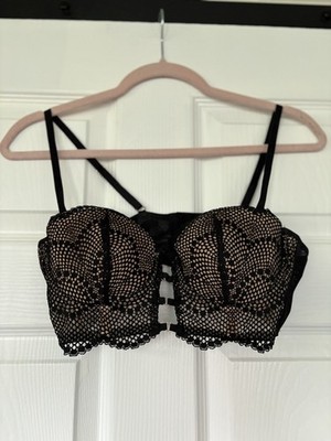 Adore Me Black & Nude Corset Style Bra With Underwire & Padding 34B