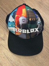 Roblox Embroidered Snapback Trucker Cap Black Youth Hat - Adjustable Official
