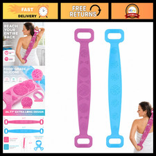 2 Pack Silicone Back Scrubber - 27.56 Inch Dual-Sided Exfoliating  Massaging Bo