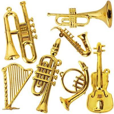 Mini Musical Instruments Set Miniature Musical Instruments Gold Christmas Tre...