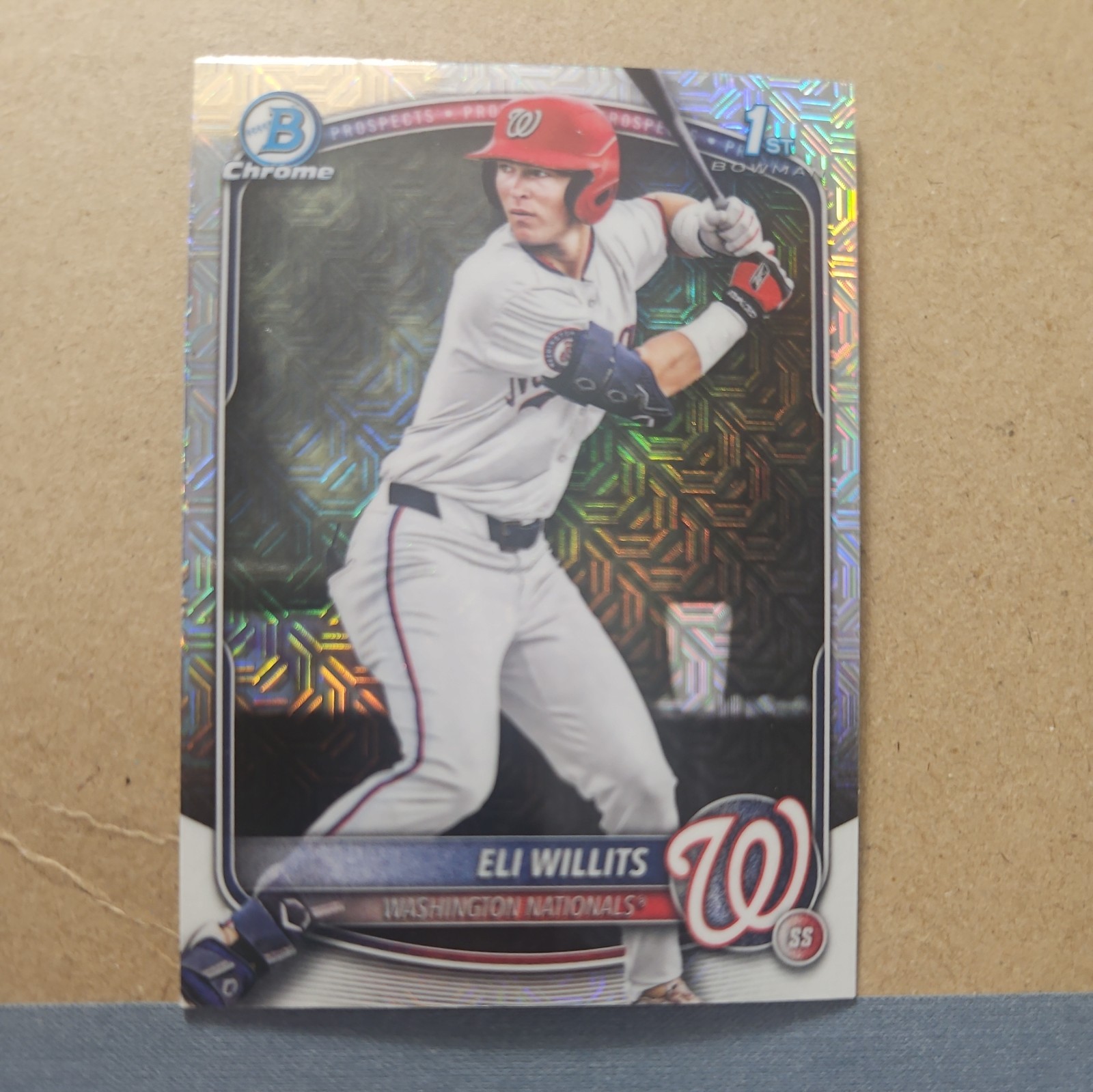 2025 Bowman Draft #BDC-1 Eli Willits Chrome Refractor Mojo
