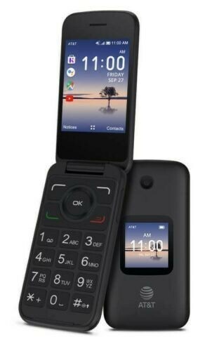 AT&T Alcatel 4052R 2.8" 4GB Memory Smart Flip Phone - Black