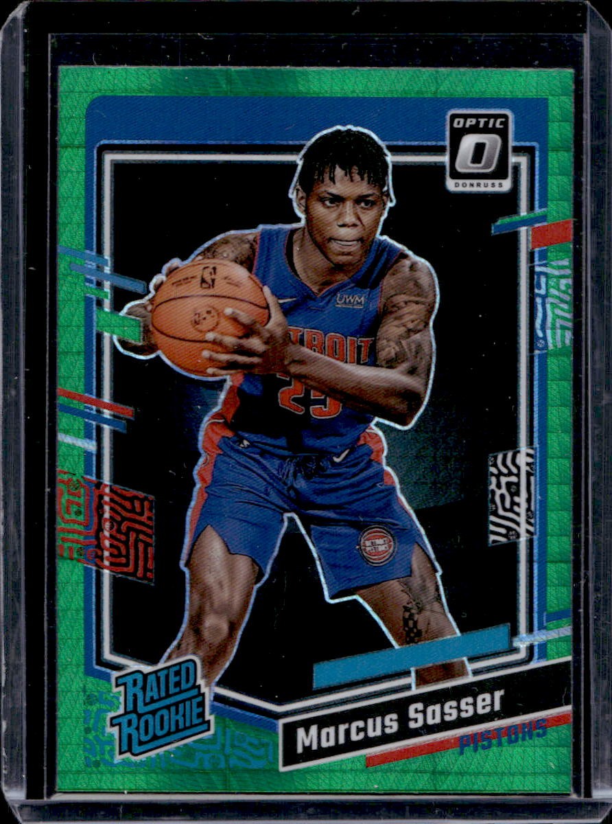 Marcus Sasser 2023-24 Donruss Optic #242 Rated Rookie Green Hyper Prizm