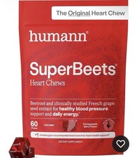 HumanN - SUPER BEETS Heart Chews, Pomegranate, 60 Count, New Sealed, Exp 04/27