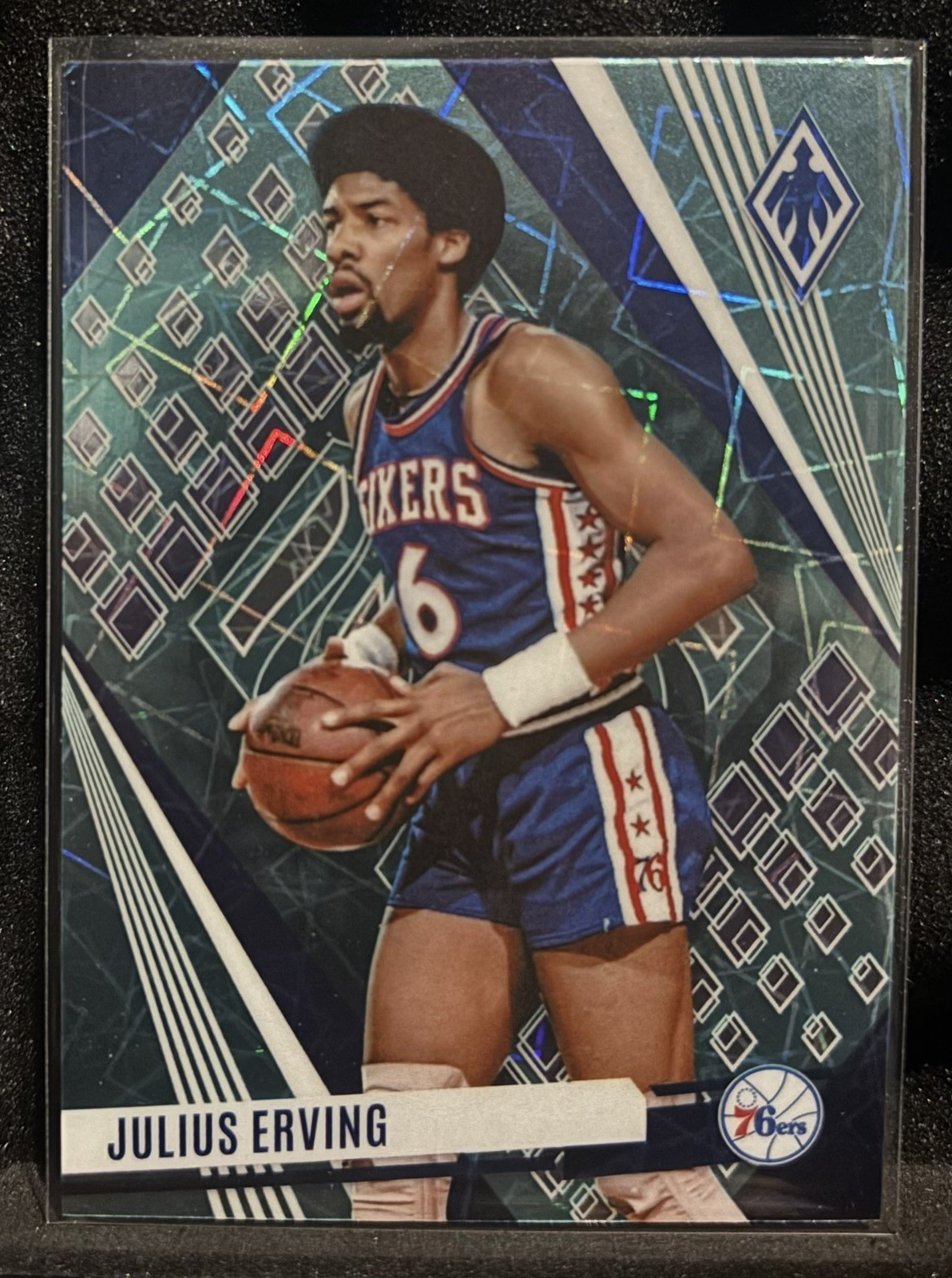 2023-24 Panini Phoenix #244 Julius Erving Phoenix Teal Lazer