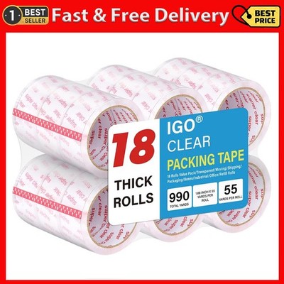 I GO Clear Packing Tape, Packaging Tape Refills for Shipping Moving Box Maili...