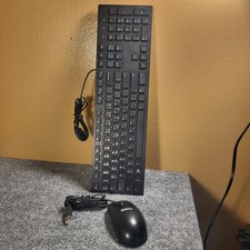 Dell Wired USB Keyboard KB216p Black Quiet Keys  Dell Wired Mouse M-UK Del3