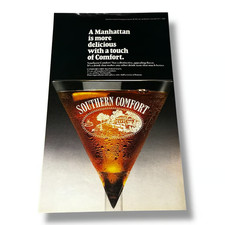 1988 Southern Comfort A Manhattan is More Delicious Original Vintage Print Ad