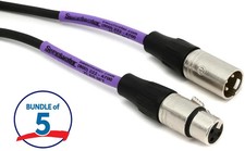 Pro Co EXM-5 Excellines XLR Female to XLR Male Patch Cable - 5 foot 5-pack